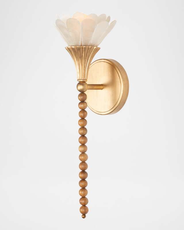 Flora 18" Tall Beaded Capiz Shell Wall Sconce